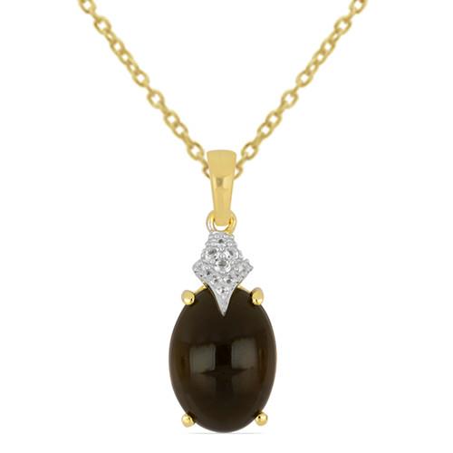 5.80 CT BLACK ONYX GOLD PLATED SILVER PENDANTS #VP034618